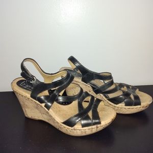 B.o.c. Black strappy wedges